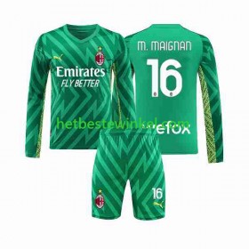AC Milan Mike Maignan 16 Voetbalshirts Doelman Kind Thuis 2023-24 - LS